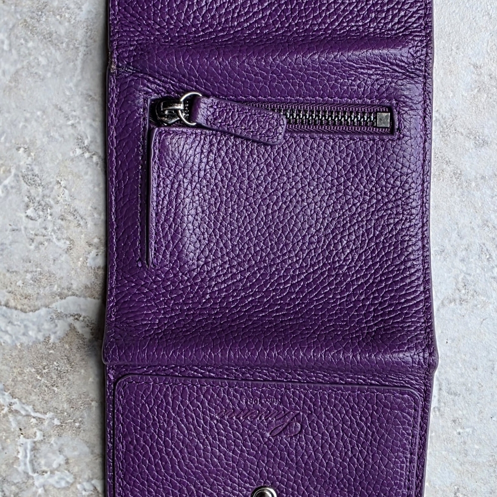 Lavemi RFID Purple Leather Wallet for Women TRIFOLD SKINNY PRETTY COLOR - Picture 5 of 9